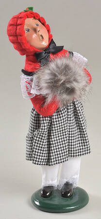 Victorian Assorted Carolers Girl With Muff-Red Top - No Box