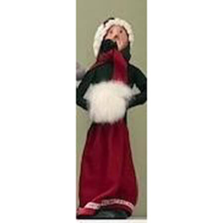 Victorian Assorted Carolers Woman With Muff-Red Dress - No Box