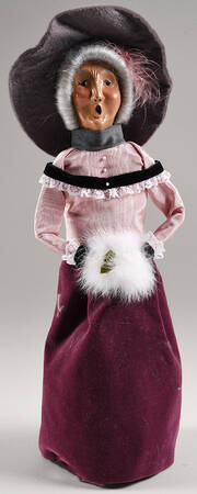 Victorian Assorted Carolers Grandmother With Muff,Mauve Skirt - No Box
