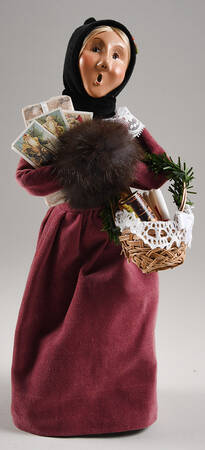 Victorian Assorted Carolers Shopper Woman With Muff & Gifts - No Box