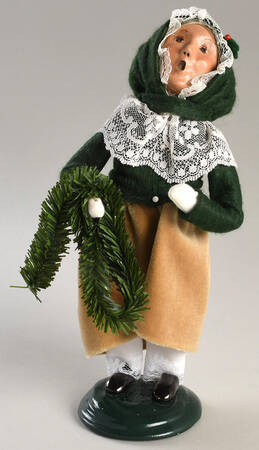 Victorian Assorted Carolers Girl With Garland - No Box