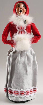 Victorian Assorted Carolers Woman With Muff-Red - No Box