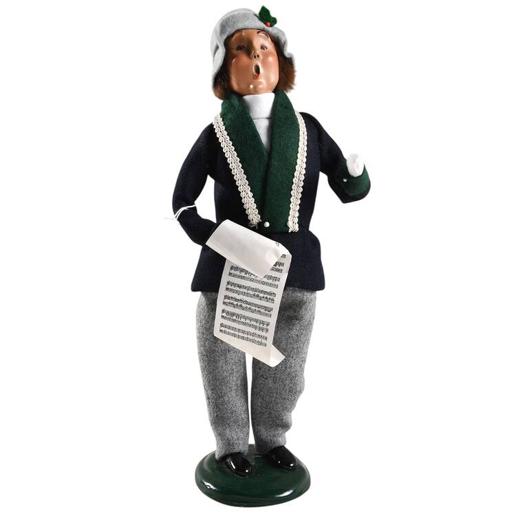 Victorian Assorted Carolers Man With Music-Blue - No Box
