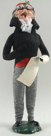 Victorian Assorted Carolers Mustache Man With Music-Black - No Box