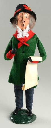 Victorian Assorted Carolers Grandfather With Music-Green & Red Coat - No Box