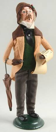 Victorian Assorted Carolers Mustache Man With Umbrella & Music - No Box 60
