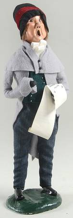 Victorian Assorted Carolers Man With Music-Grey Coat - No Box