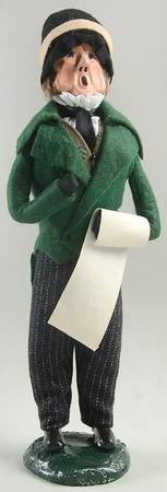 Victorian Assorted Carolers Man With Music-Green Coat - No Box