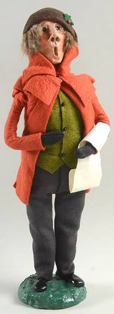 Victorian Assorted Carolers Man With Music-Rust Coat - No Box