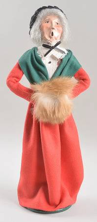 Victorian Assorted Carolers Grandmother With Muff-Red Dress - No Box