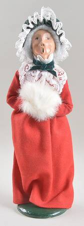 Victorian Assorted Carolers Grandmother With Muff-Red Dress - No Box