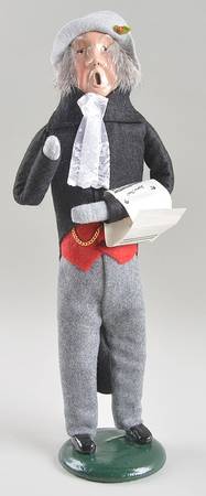 Victorian Assorted Carolers Grandfather With Music-Black - No Box
