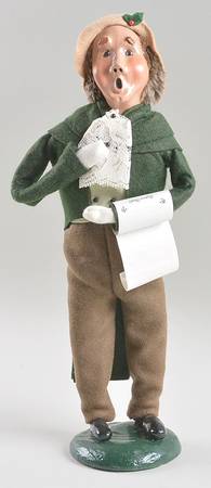 Victorian Assorted Carolers Man With Music-Green Coat  - No Box
