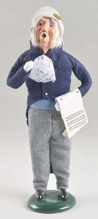 Victorian Assorted Carolers Grandfather With Music-Blue - No Box
