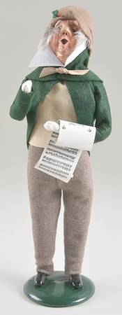Victorian Assorted Carolers Grandfather With Music-Green - No Box