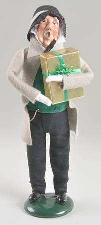 Victorian Assorted Carolers Grandfather With Gift-Grey - No Box