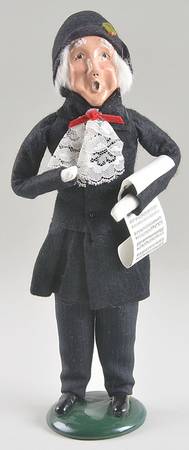 Victorian Assorted Carolers Grandfather With Music-Black - No Box