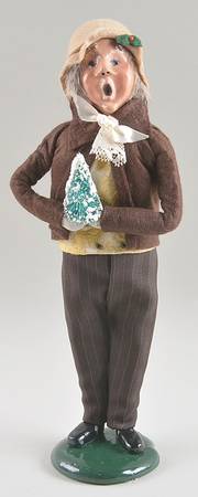 Victorian Assorted Carolers Grandfather With Tree-Brown - No Box