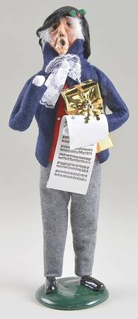 Victorian Assorted Carolers Grandfather With Gift-Blue - No Box