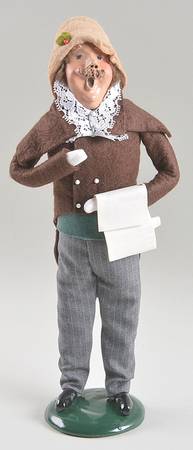 Victorian Assorted Carolers Mustache Man With Music-Brown - No Box