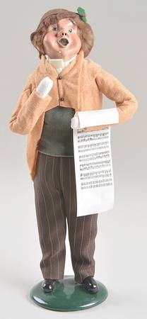 Victorian Assorted Carolers Man With Music-Tan Coat - No Box