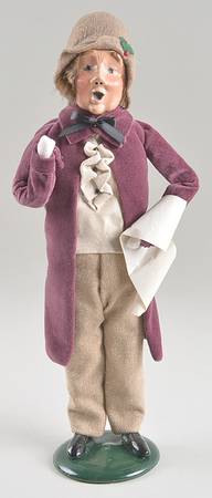 Victorian Assorted Carolers Man With Music-Purple Coat - No Box
