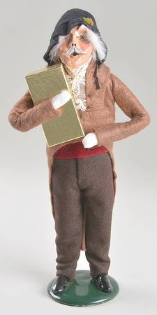 Victorian Assorted Carolers Monocle Grandfather With Gift-Brown - No Box