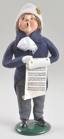 Victorian Assorted Carolers Boy With Music-Blue Coat Lace - No Box