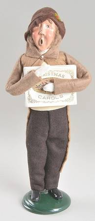 Victorian Assorted Carolers Man With Carols Book-Tan - No Box