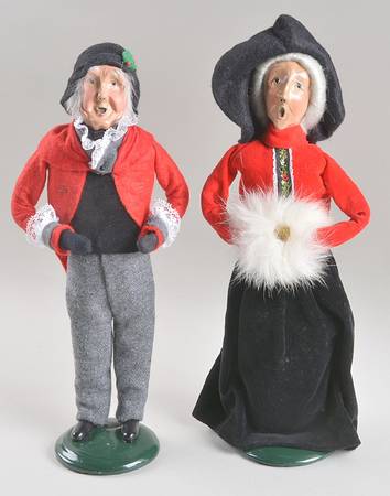 Victorian Assorted Carolers Grandparent Couple-Red & Black - No Box