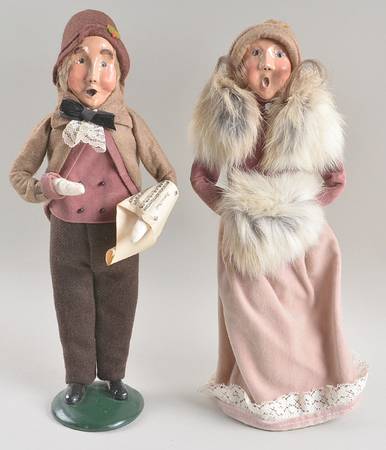 Victorian Assorted Carolers Man & Woman-Tan & Pink - No Box