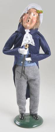 Victorian Assorted Carolers Man With Cane--Blue Coat - No Box