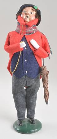 Victorian Assorted Carolers Man With Pocket Watch And Umbrella - No Box