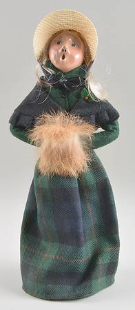 Victorian Assorted Carolers Woman With Muff-Black Cape - No Box 235