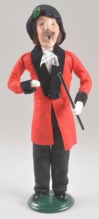 Victorian Assorted Carolers Mustache Man With Walking Stick - No Box