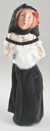 Victorian Assorted Carolers Woman With Muff-Cream Top-Big Hat - No Box