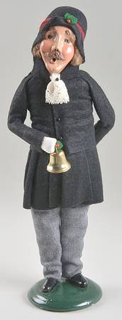 Victorian Assorted Carolers Mustache Man With Bell-Black - No Box