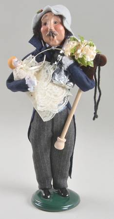 Victorian Assorted Carolers Shopper Man With Doll-Stick Horse-Flower - No Box