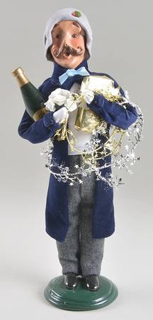 Victorian Assorted Carolers Shopper Man With Wine Bottle-Gifts-Garla - No Box