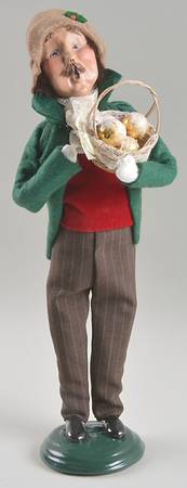 Victorian Assorted Carolers Man With Basket Of Ornaments - No Box