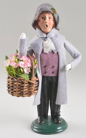 Victorian Assorted Carolers Teen Boy With Flower Basket - No Box