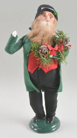 Victorian Assorted Carolers Bearded  Man With Pinecone Display - No Box