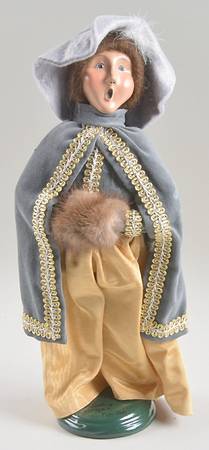 Victorian Assorted Carolers Woman With Muff-Grey Cape - No Box