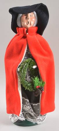 Victorian Assorted Carolers Grandmother With Wreath-Red Cape - No Box
