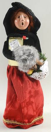 Victorian Assorted Carolers Shopper Woman - Black / Red - No Box