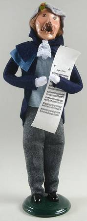 Victorian Assorted Carolers Mustache Man With Music-Blue - No Box