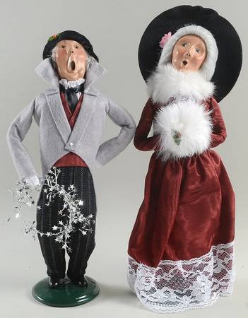 Victorian Assorted Carolers Grandparents-Burgundy - No Box