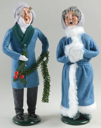 Victorian Assorted Carolers Grandparents-Blue And Grey - No Box