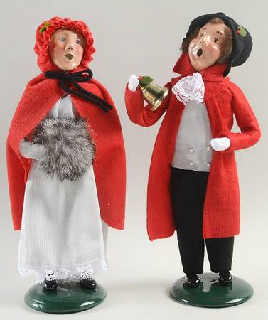 Victorian Assorted Carolers Teen Boy & Girl-Red - No Box