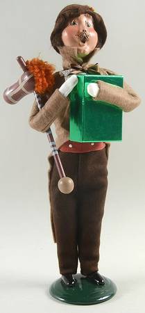 Victorian Assorted Carolers Shopper Man-Brown - No Box